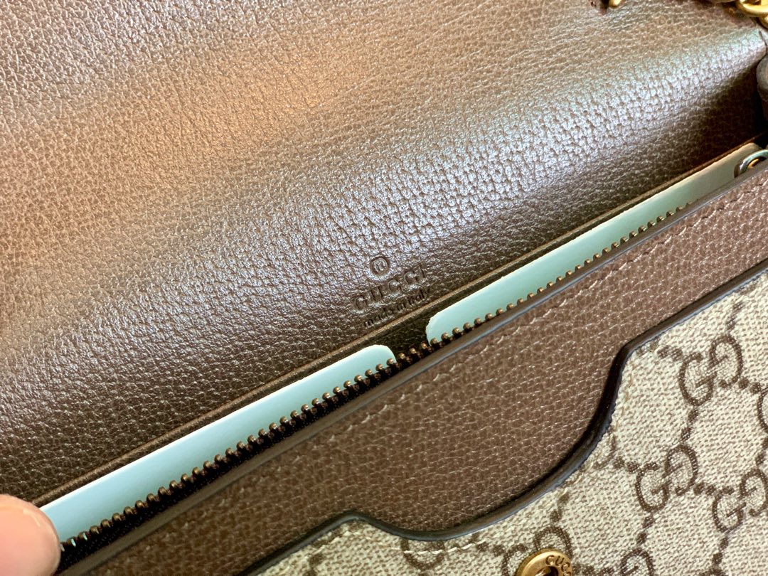 GG LADIES MULTICOLOR QUEEN MARGARET LEATHER MINI SHOULDER BAG BROWN 20CM 476079 9I6QT 8540