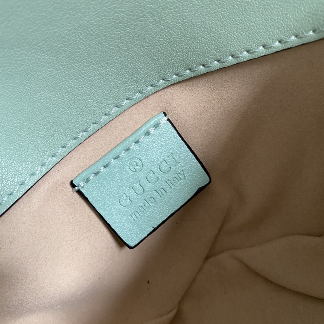 GG GG MARMONT MATELASSE SUPER MINI BAG MINT 16.5CM