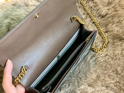 GG LADIES MULTICOLOR QUEEN MARGARET LEATHER MINI SHOULDER BAG BROWN 20CM 476079 9I6QT 8540