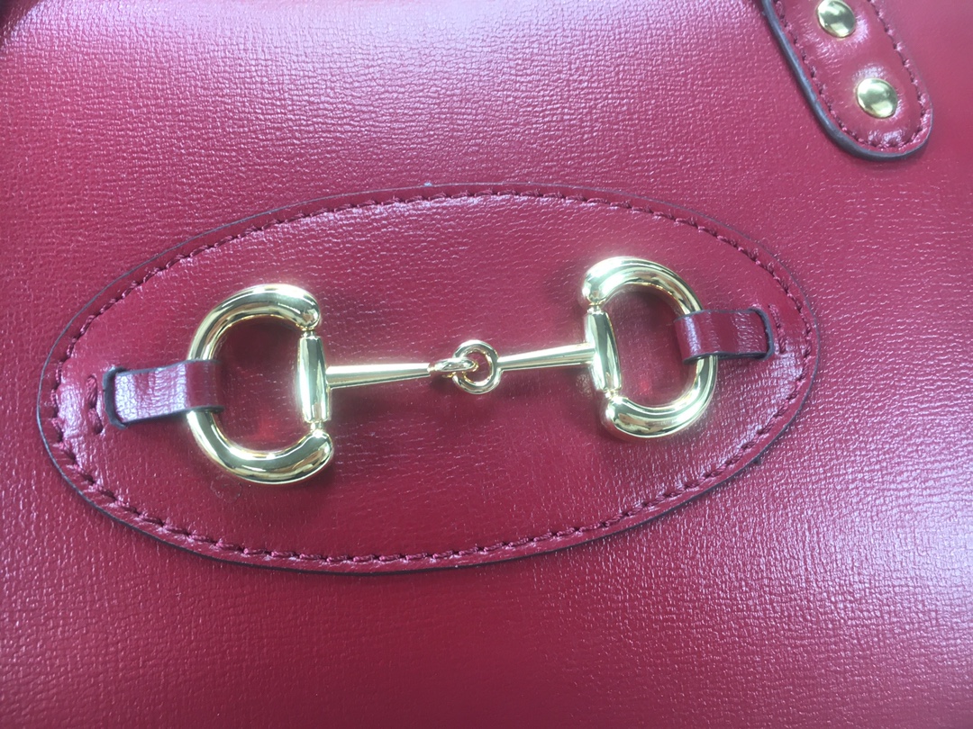 GG HORSEBIT 1955 MINI TOP HANDLE BAG 27.5CM RED 645453 92TCG 8563