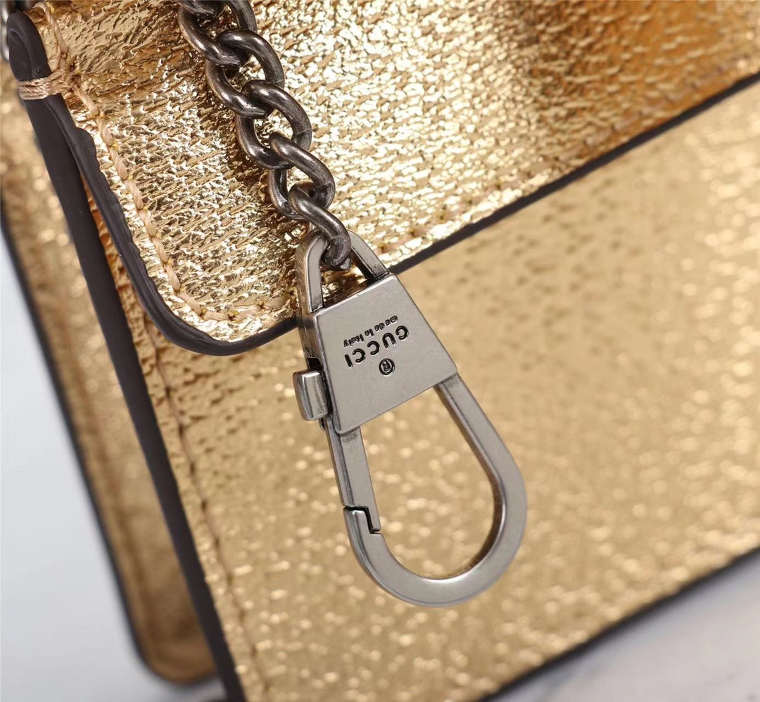 GG WOMEN'S DIONYSUS SUPER MINI CROSSBODY BAG GOLD 16CM 476432 1TRBN 8089