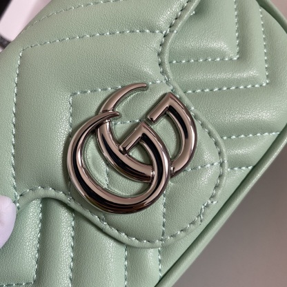 GG GG MARMONT MATELASSE SUPER MINI BAG MINT 16.5CM