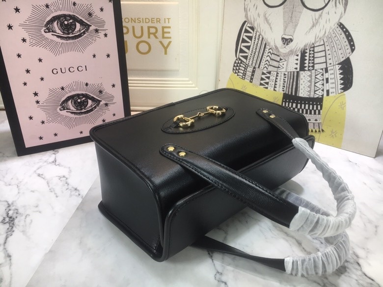 GG HORSEBIT 1955 MINI TOP HANDLE BAG 27.5CM BLACK 645453 92TCG 8563