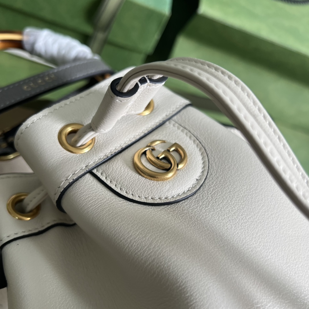 GG DIANA MINI BUCKET BAG WHITE 25CM 724667 UAAAY 9058