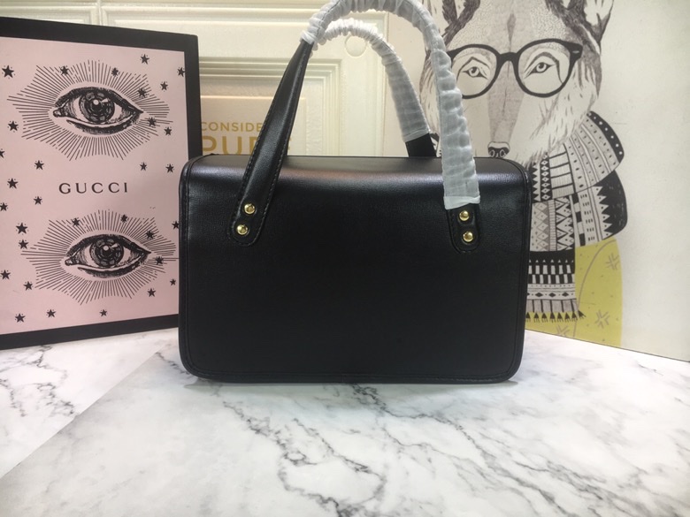 GG HORSEBIT 1955 MINI TOP HANDLE BAG 27.5CM BLACK 645453 92TCG 8563