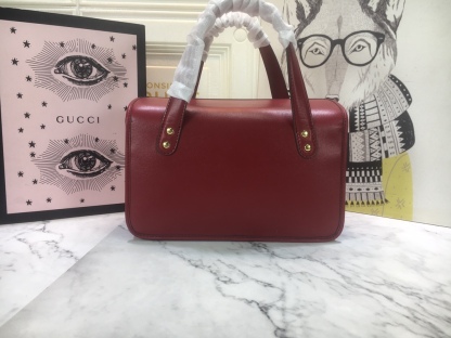 GG HORSEBIT 1955 MINI TOP HANDLE BAG 27.5CM RED 645453 92TCG 8563