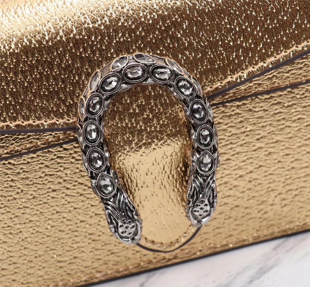 GG WOMEN'S DIONYSUS SUPER MINI CROSSBODY BAG GOLD 16CM 476432 1TRBN 8089