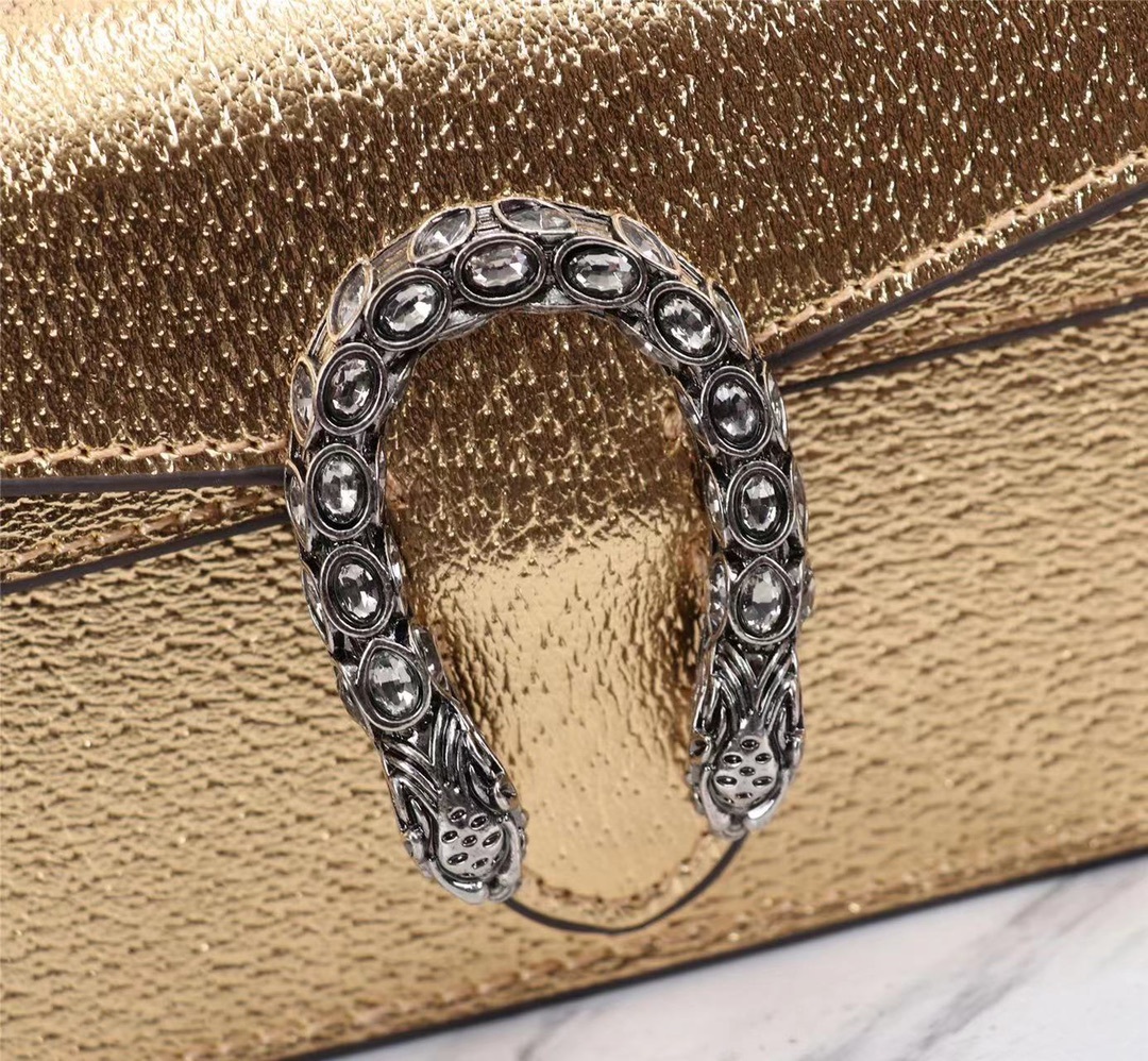 GG WOMEN'S DIONYSUS SUPER MINI CROSSBODY BAG GOLD 16CM 476432 1TRBN 8089