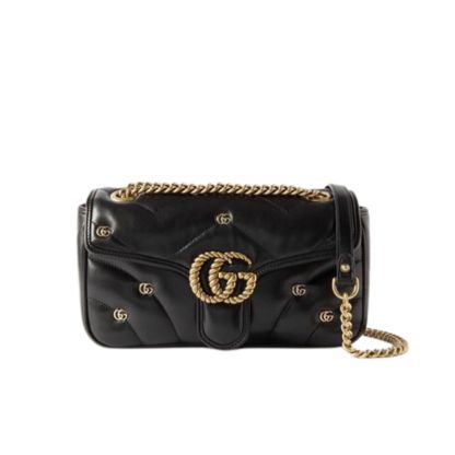GG GG MARMONT SHOULDER BAG BLACK 23CM 443497 AACPG 1000