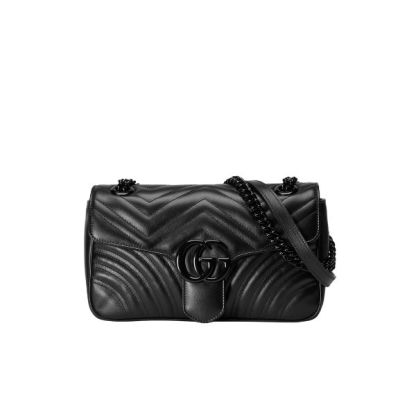 GG GG MARMONT SMALL SHOULDER BAG BLACK 26CM 443497 DTDFV 1000