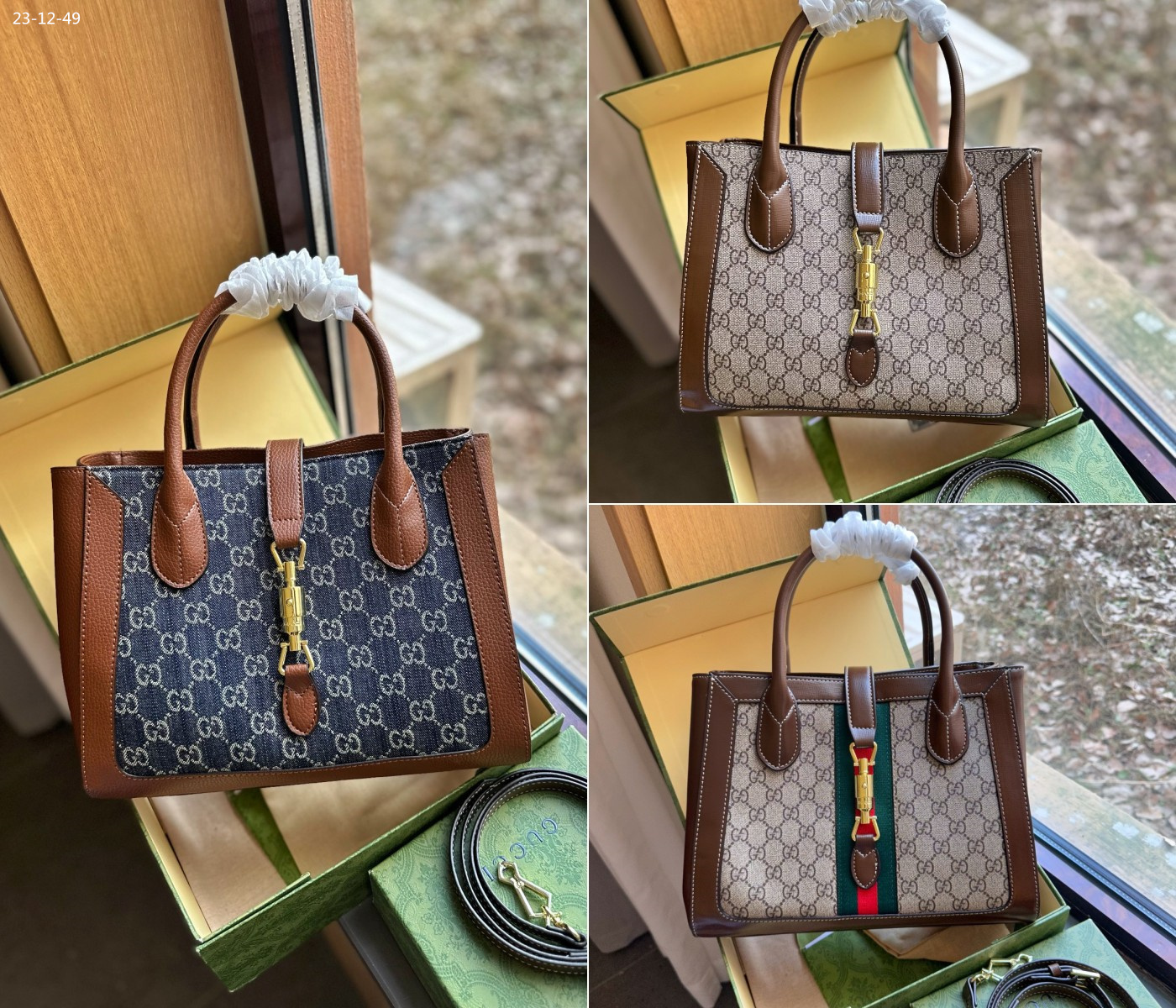 GG GG DENIM JACKIE 1961 TOTE BLUE DENIM 30CM