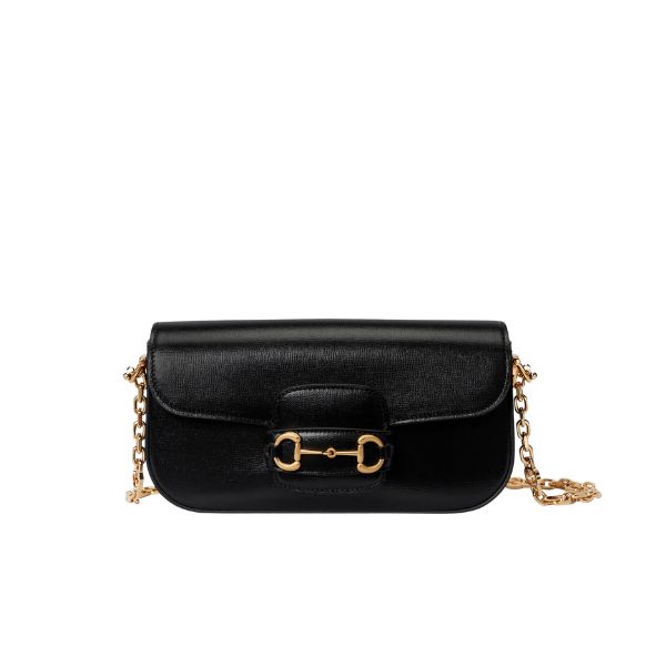 GG HORSEBIT 1955 SHOULDER BAG BLACK 23CM ‎‎735178 1DB0G 1000