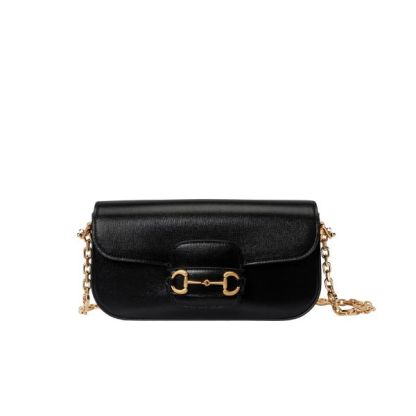 GG HORSEBIT 1955 SHOULDER BAG BLACK 23CM ‎‎735178 1DB0G 1000