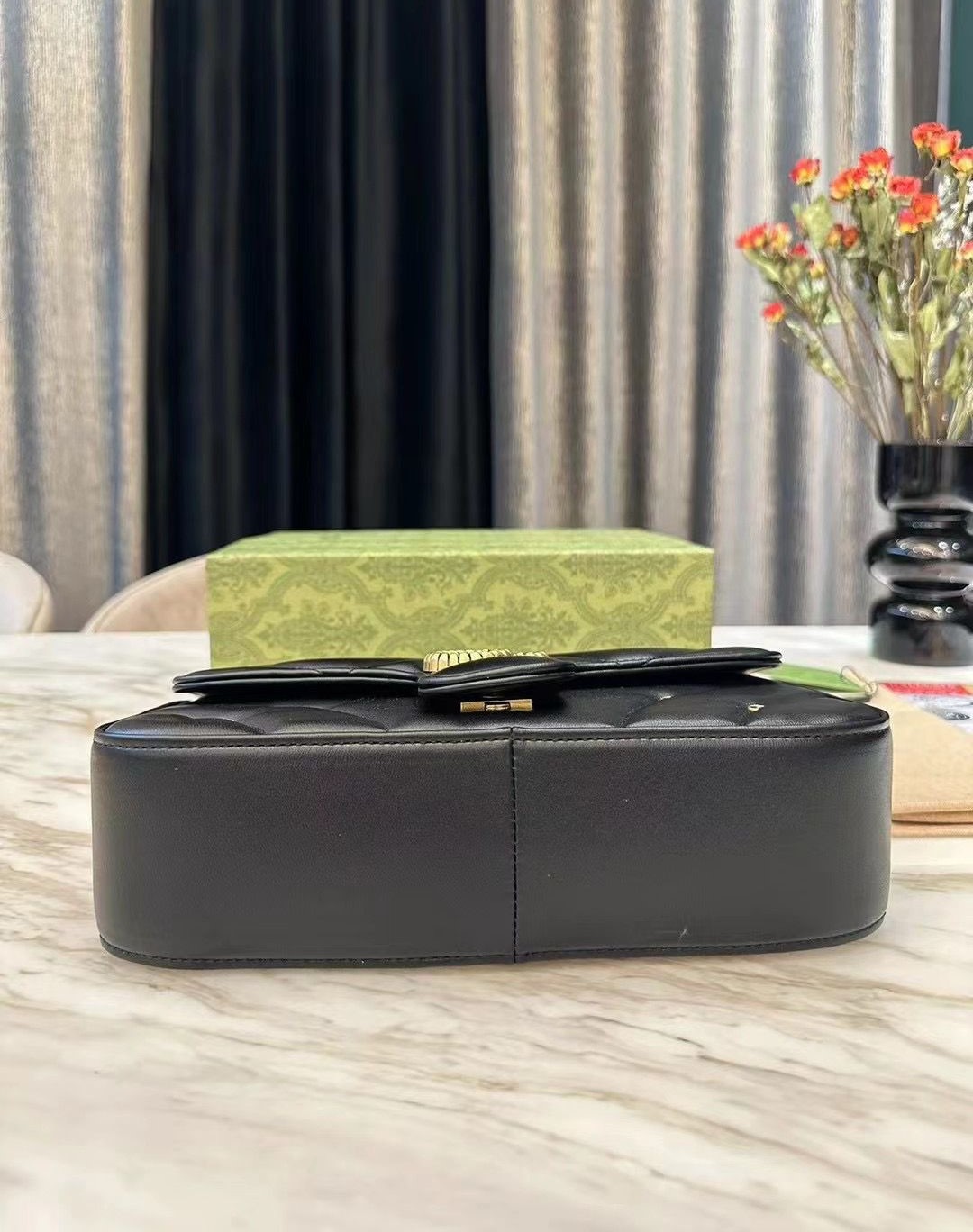 GG GG MARMONT SHOULDER BAG BLACK 23CM 443497 AACPG 1000