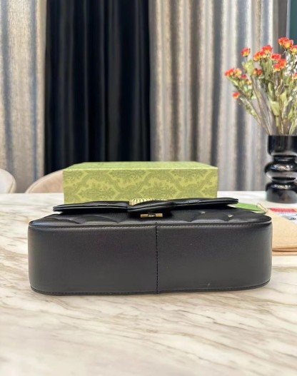 GG GG MARMONT SHOULDER BAG BLACK 23CM 443497 AACPG 1000