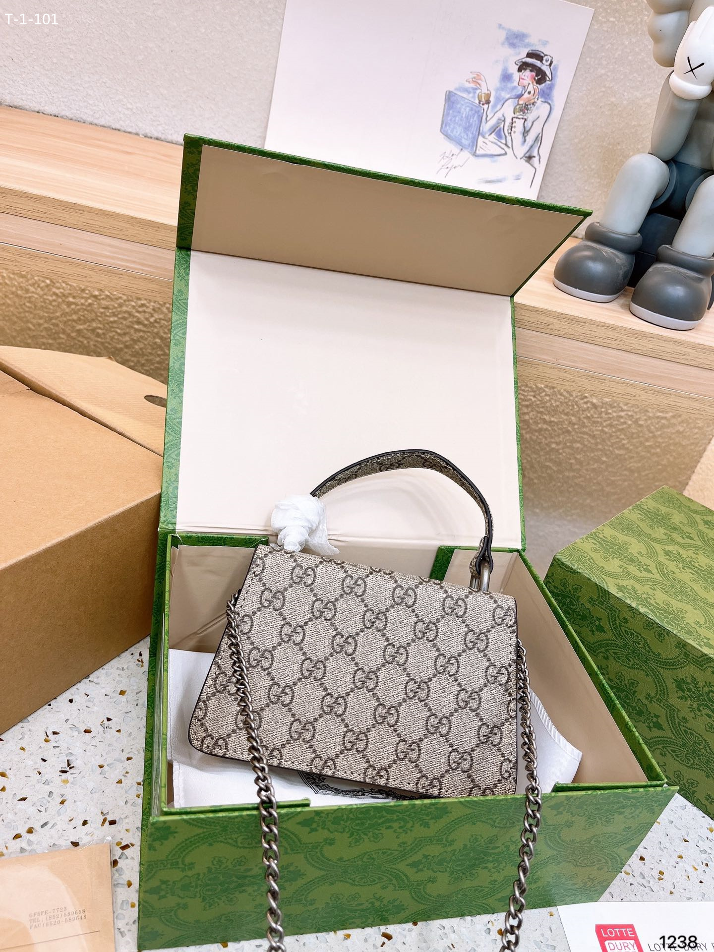 GG DIONYSUS MINI TOP HANDLE BAG BEIGE 18CM