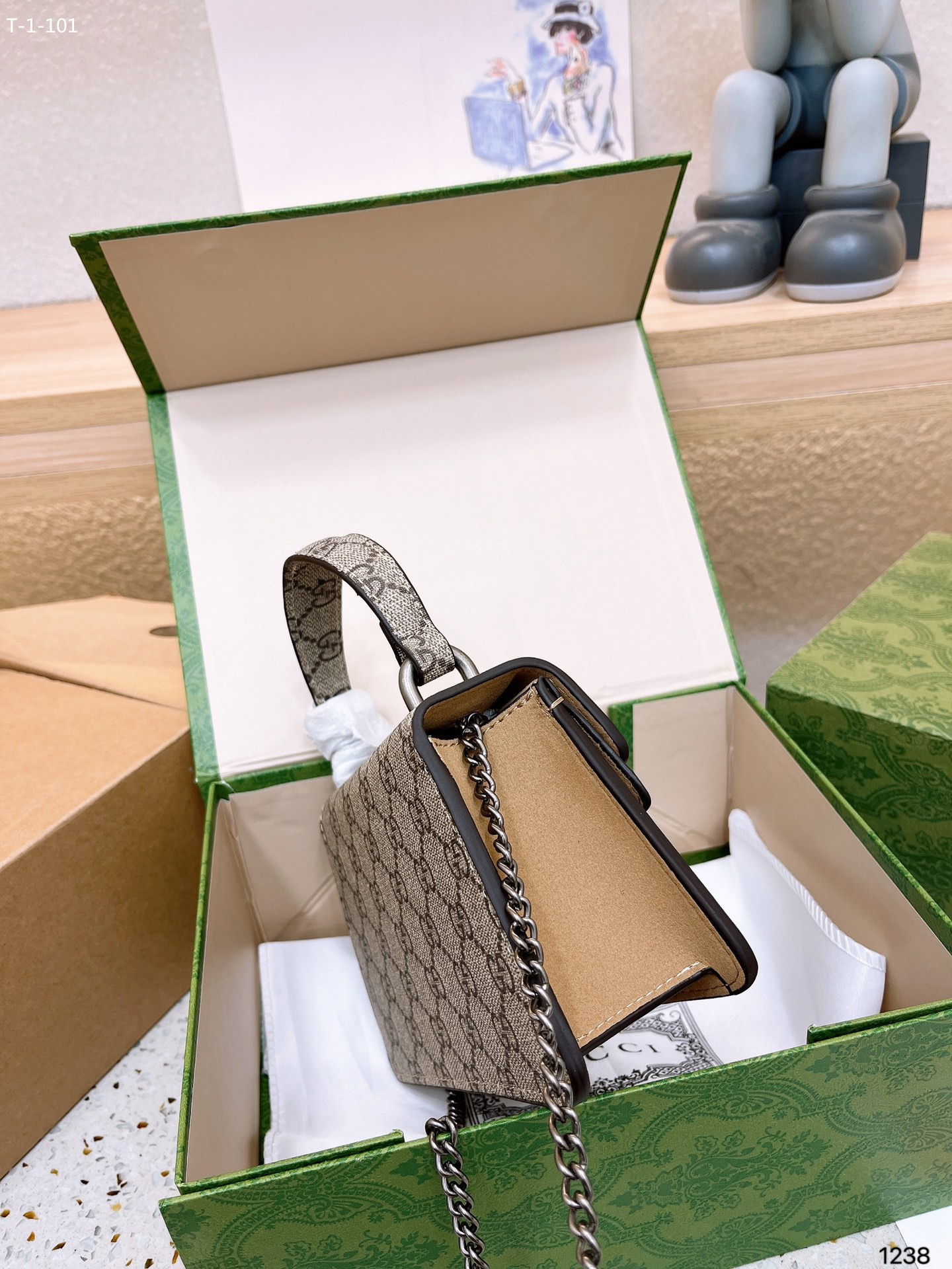 GG DIONYSUS MINI TOP HANDLE BAG BEIGE 18CM