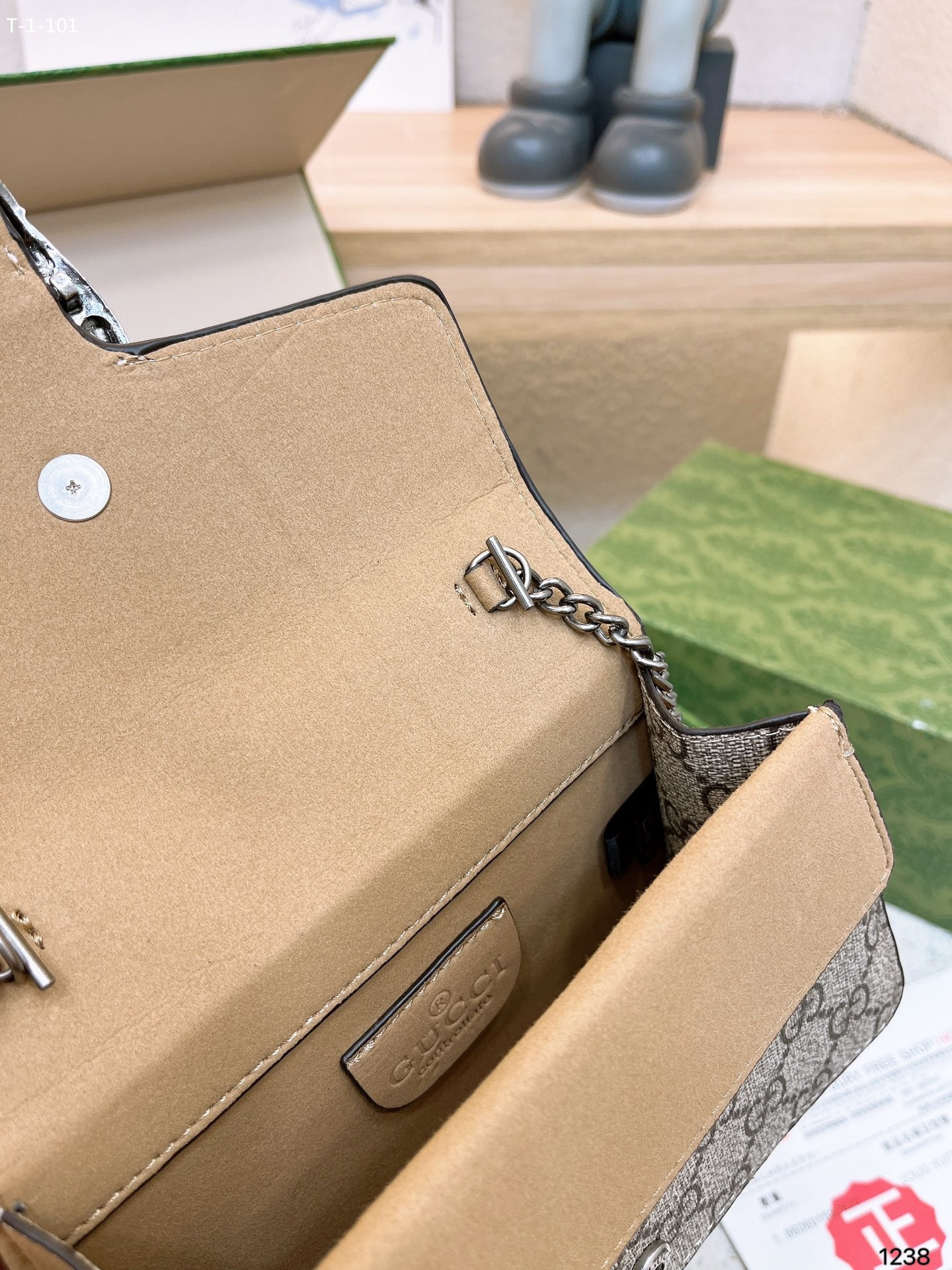 GG DIONYSUS MINI TOP HANDLE BAG BEIGE 18CM