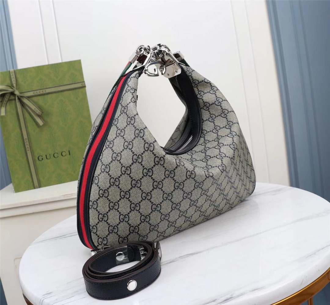 GG GG ATTACHE LARGE SHOULDER BAG BEIGE 35CM 702823 96GRN 4082