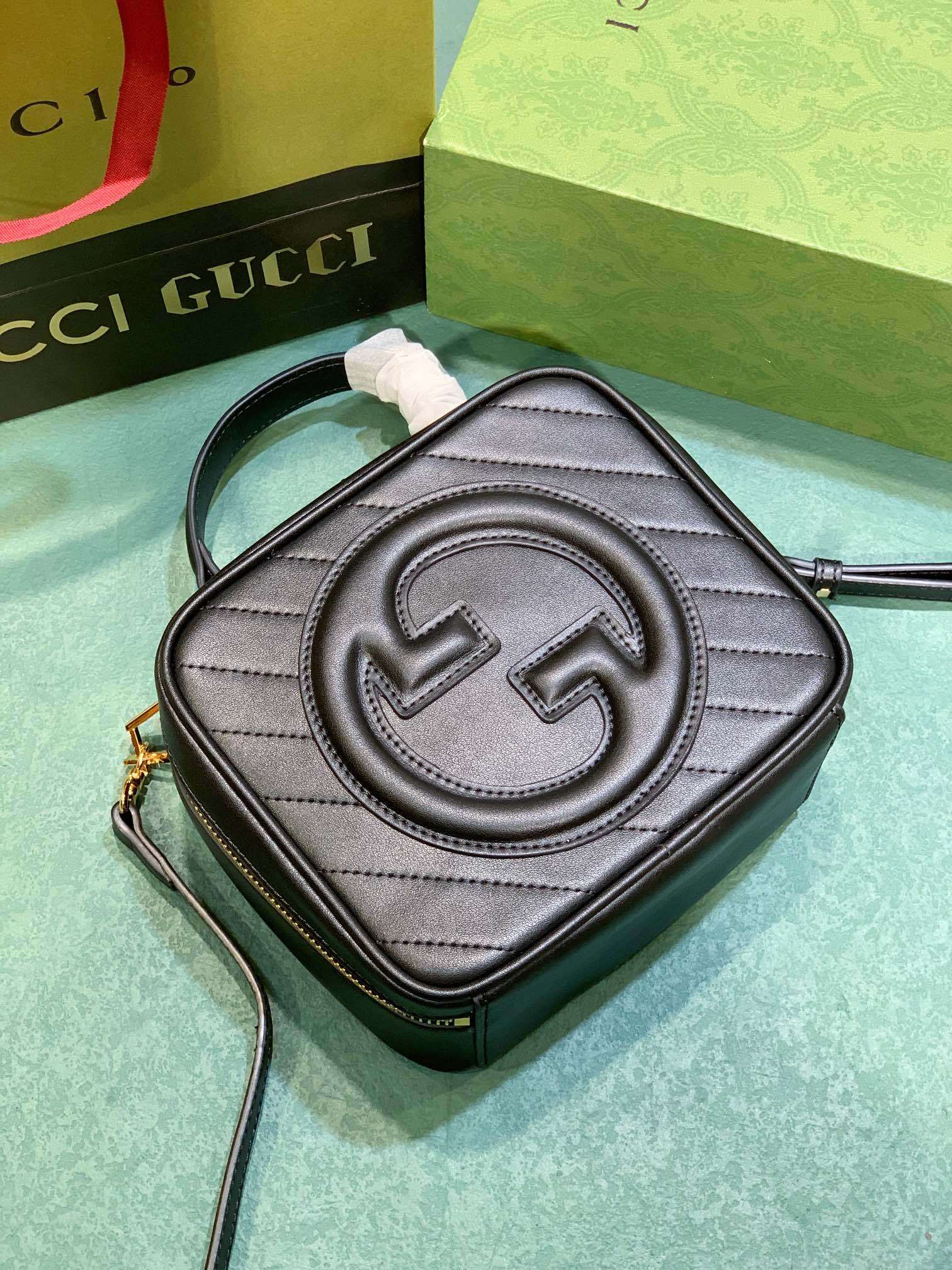 GG BLONDIE TOP HANDLE BAG BLACK 20CM ‎744434 1IV0G 1000