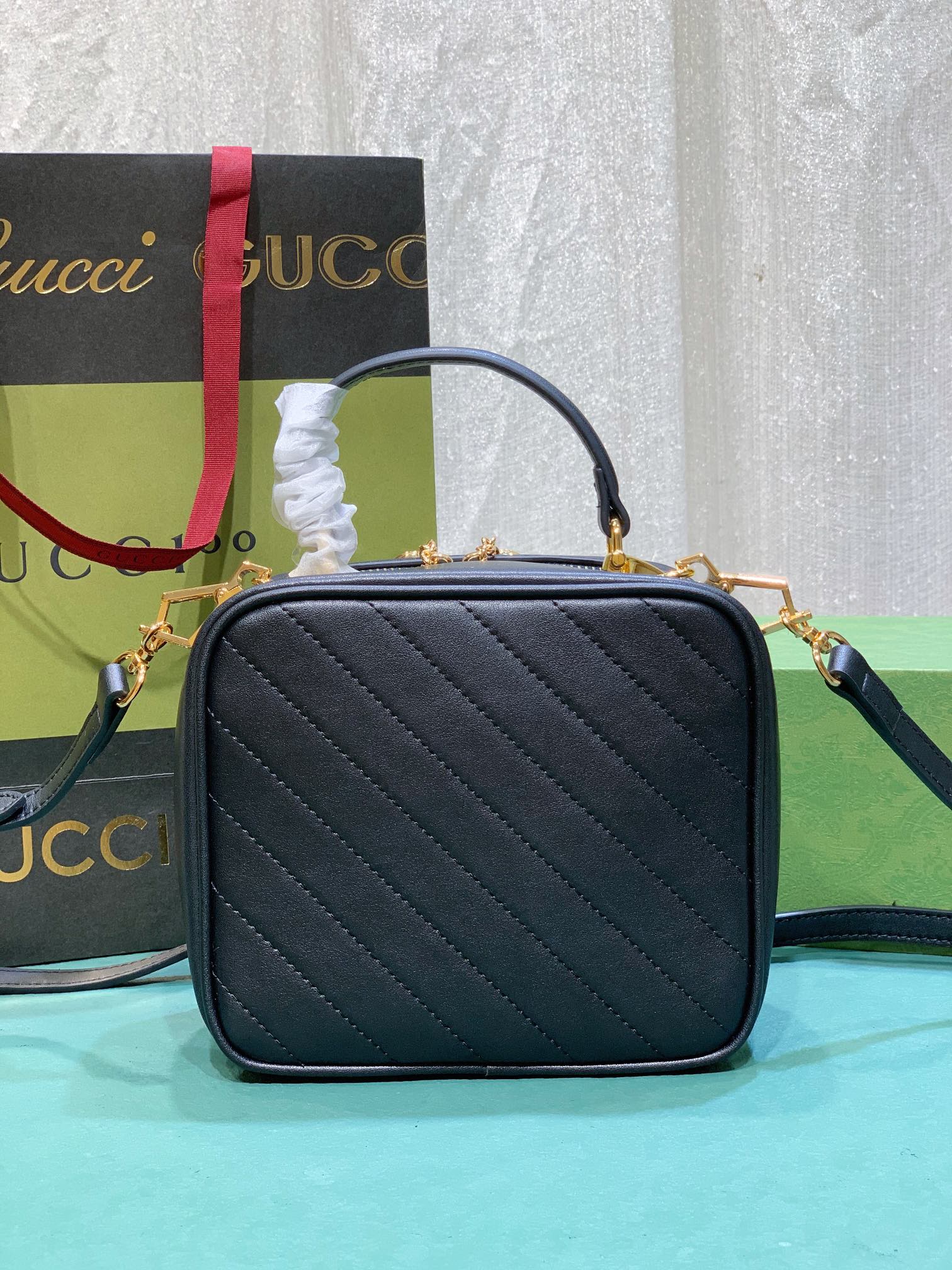 GG BLONDIE TOP HANDLE BAG BLACK 20CM ‎744434 1IV0G 1000