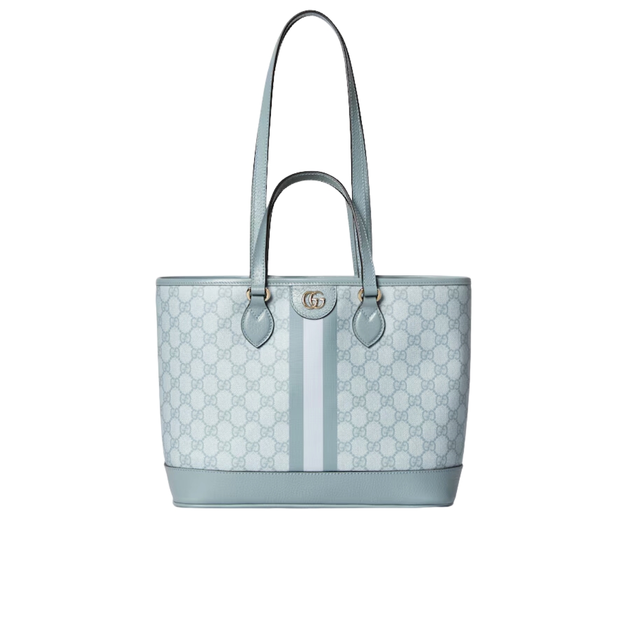GG OPHIDIA SMALL TOTE BAG DUSTY BLUE 23CM ‎765043 FAD04 8741
