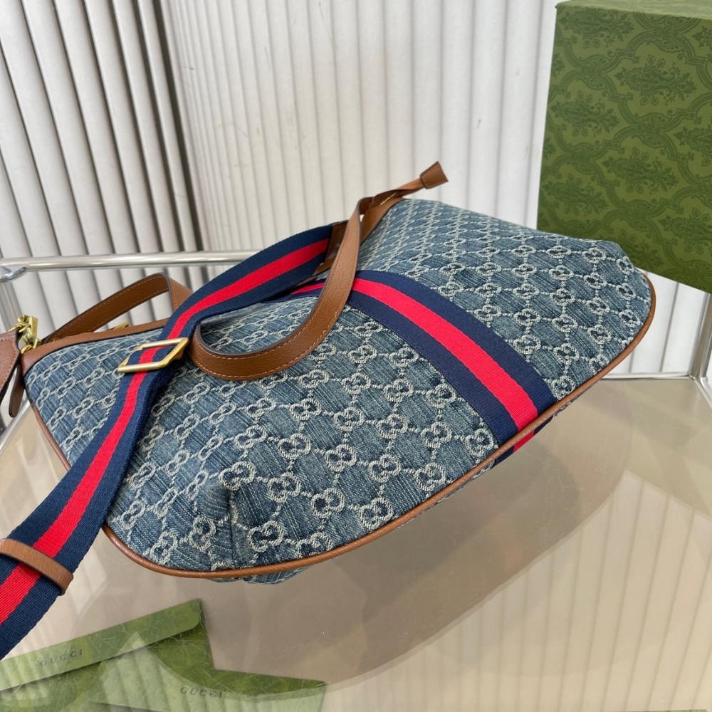 GG OPHIDIA SMALL SHOULDER BAG BLUE 42CM