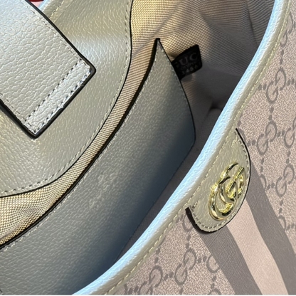 GG OPHIDIA SMALL TOTE BAG DUSTY BLUE 23CM ‎765043 FAD04 8741