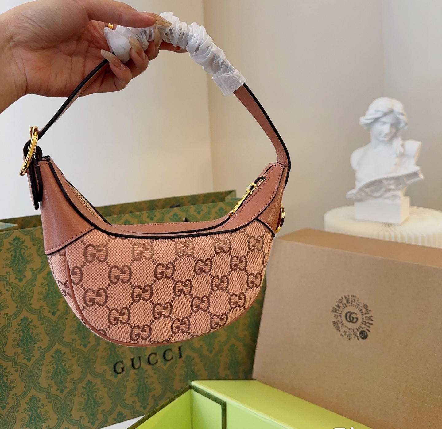 GG OPHIDIA GG MINI BAG PINK ‎20CM 658551 FACC7 5748