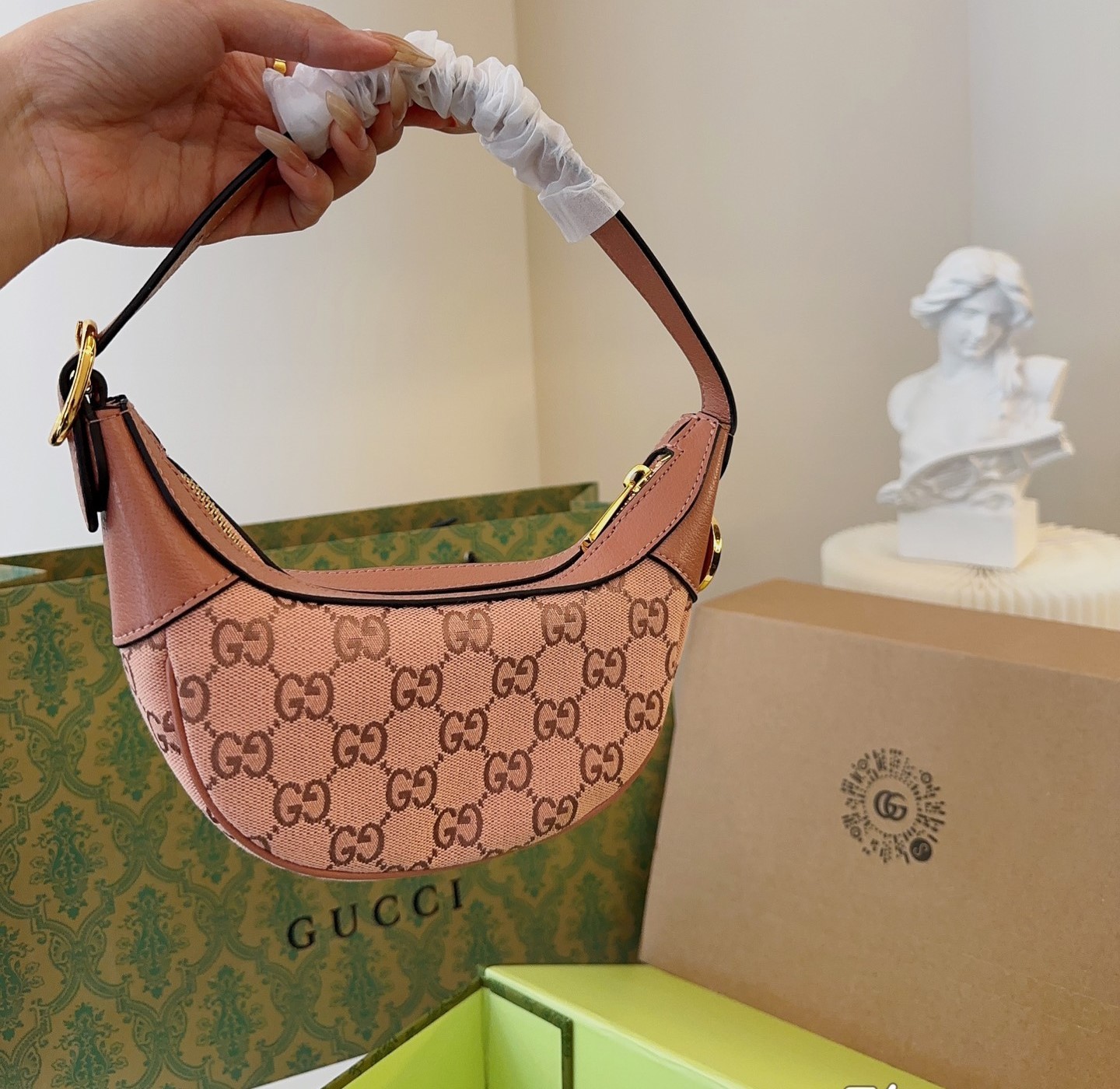 GG OPHIDIA GG MINI BAG PINK ‎20CM 658551 FACC7 5748