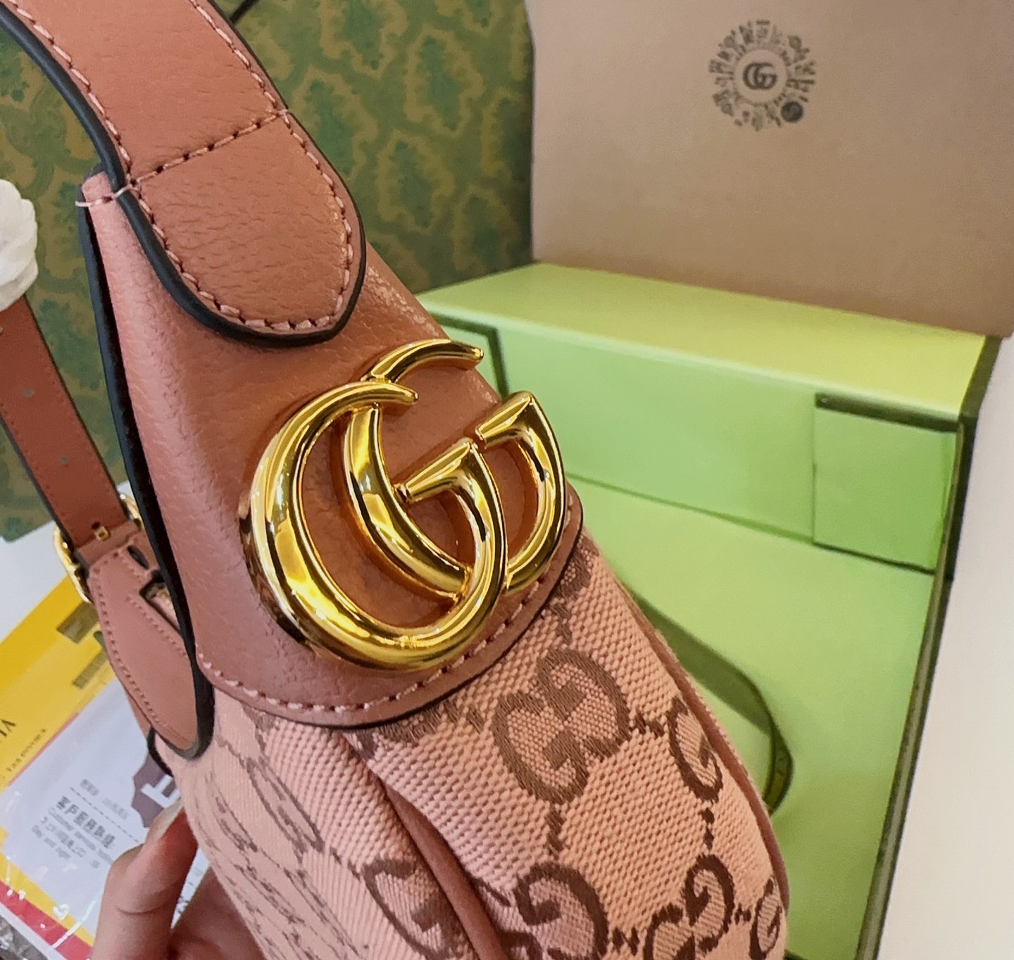 GG OPHIDIA GG MINI BAG PINK ‎20CM 658551 FACC7 5748