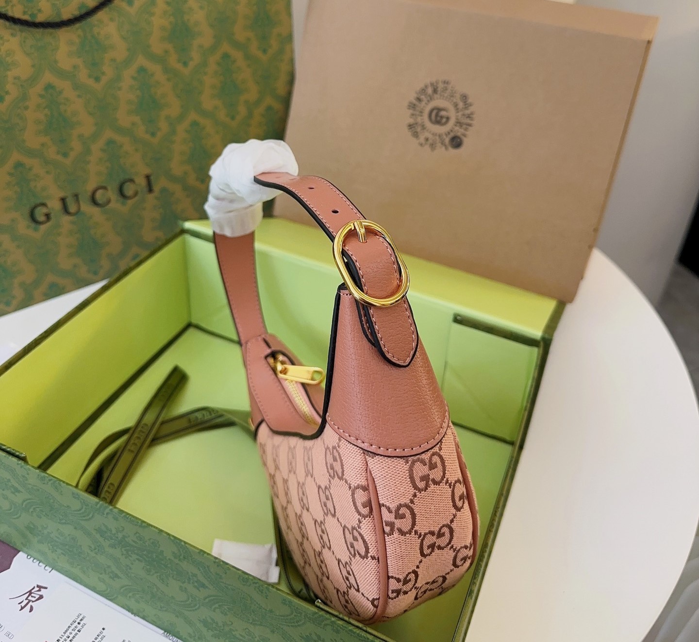 GG OPHIDIA GG MINI BAG PINK ‎20CM 658551 FACC7 5748