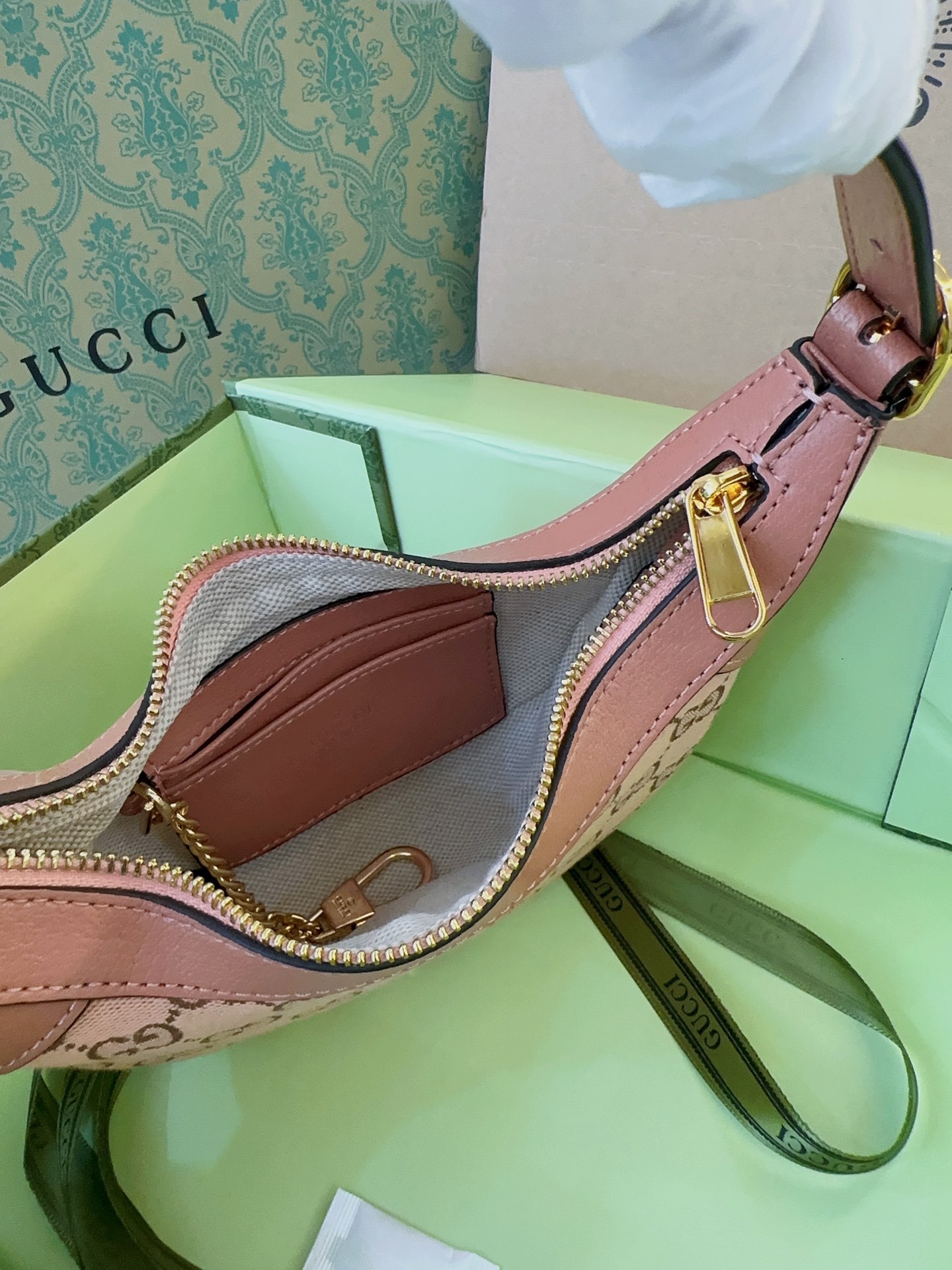 GG OPHIDIA GG MINI BAG PINK ‎20CM 658551 FACC7 5748