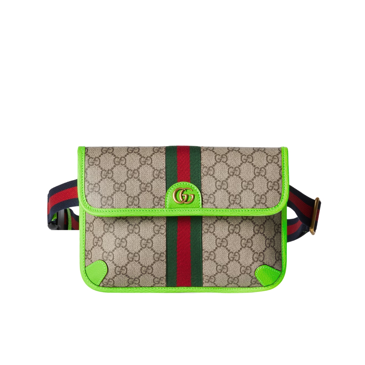 GG OPHIDIA GG SMALL BELT BAG BRIGHT GREEN 24CM ‎752597 FADIC 9761