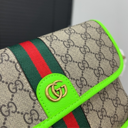 GG OPHIDIA GG SMALL BELT BAG BRIGHT GREEN 24CM ‎752597 FADIC 9761