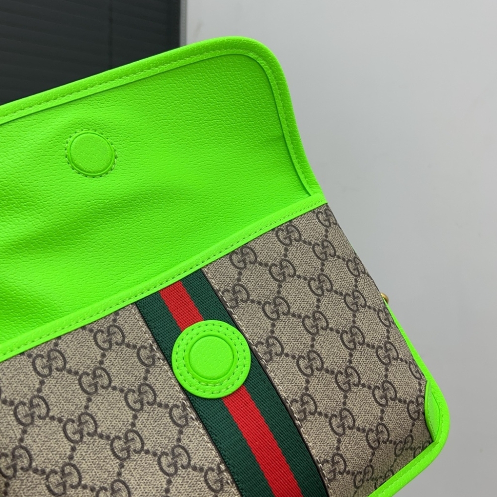 GG OPHIDIA GG SMALL BELT BAG BRIGHT GREEN 24CM ‎752597 FADIC 9761