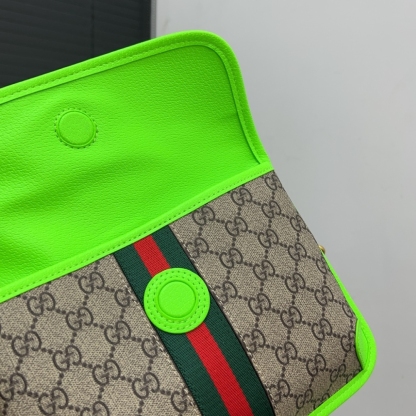 GG OPHIDIA GG SMALL BELT BAG BRIGHT GREEN 24CM ‎752597 FADIC 9761