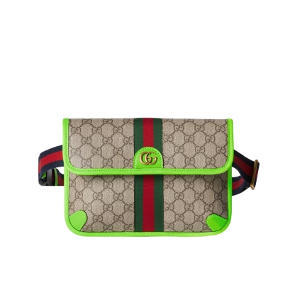 GG OPHIDIA GG SMALL BELT BAG BRIGHT GREEN 24CM ‎752597 FADIC 9761