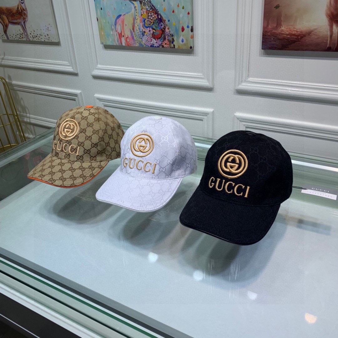GG GG CANVAS BASEBALL CAP BROWN