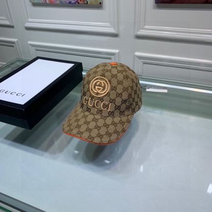 GG GG CANVAS BASEBALL CAP BROWN