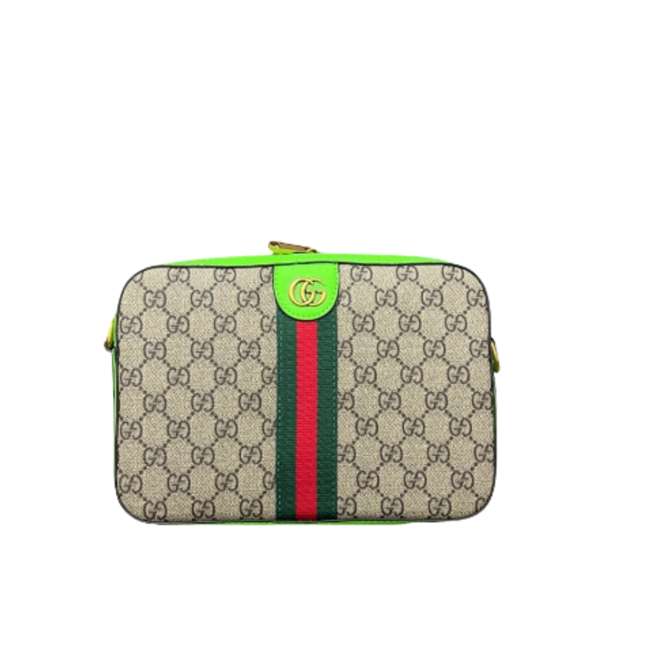 GG OPHIDIA GG SHOULDER BAG BEIGE GREEN 16CM