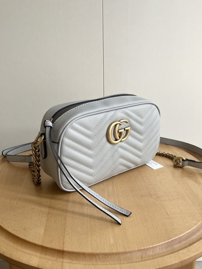 GG GG MARMONT SMALL SHOULDER BAG LIGHT GREY 24CM 447632 AABZB 1712