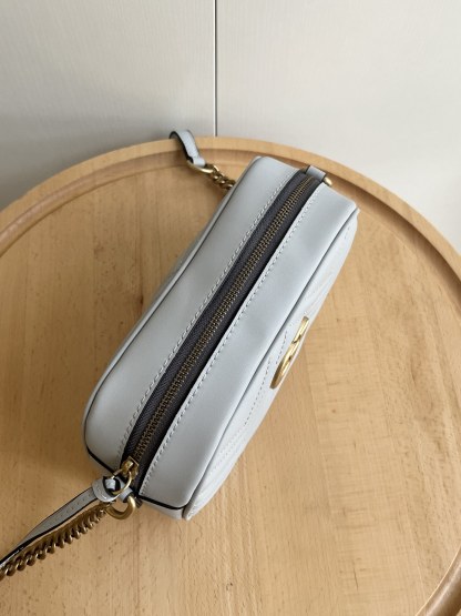 GG GG MARMONT SMALL SHOULDER BAG LIGHT GREY 24CM 447632 AABZB 1712