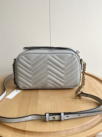 GG GG MARMONT SMALL SHOULDER BAG LIGHT GREY 24CM 447632 AABZB 1712