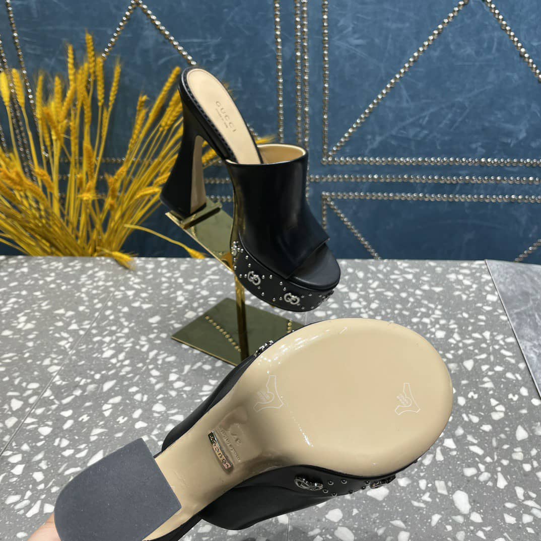 SANDAL GG WOMEN'S PLATFORM SLIDE SANDAL BLACK 740426 C9D00 1000