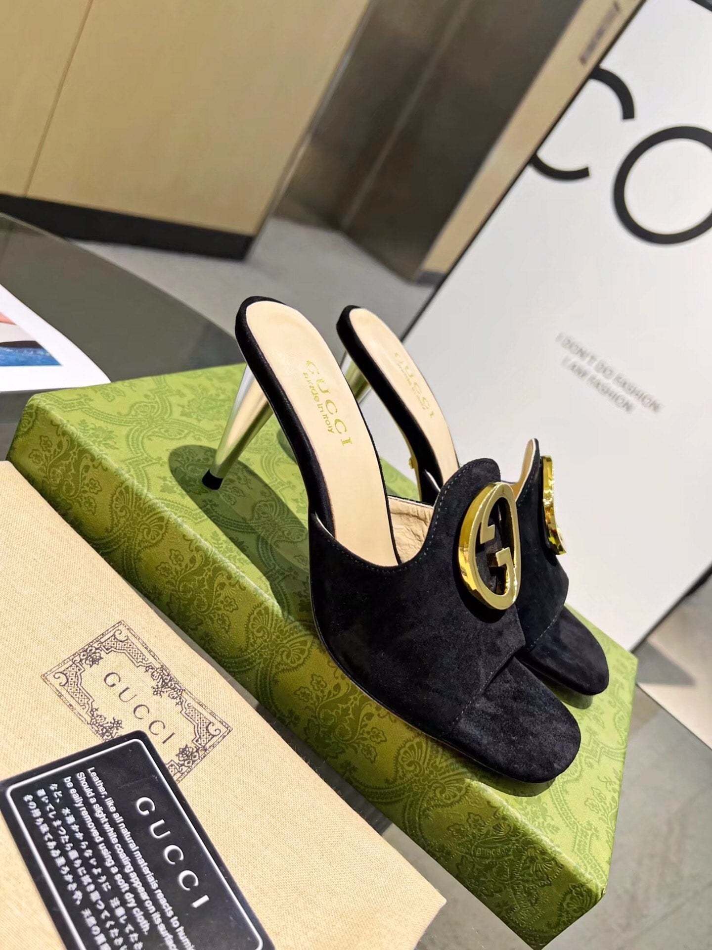 SANDAL GG BLONDIE SLIDE SANDAL BLACK