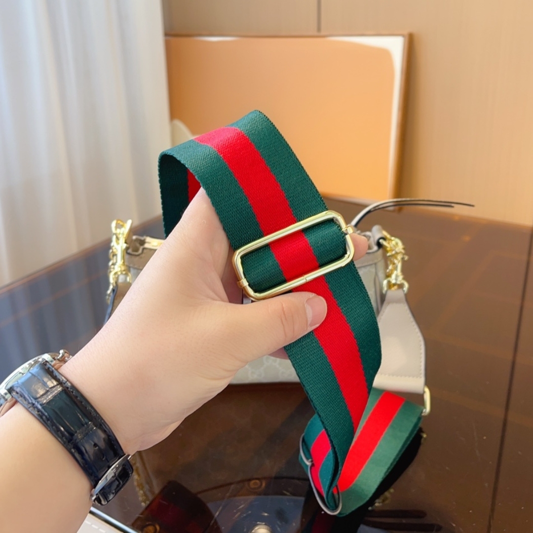 GG OPHIDIA SMALL HANDBAG BEIGE AND WHITE 25CM 735145 UULBG 9683