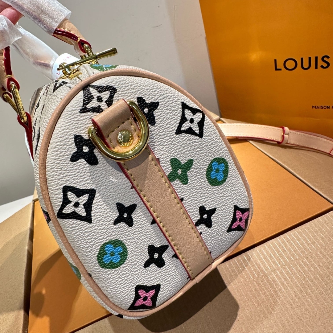 LV SPEEDY 25 HANDBAG MONOGRAM CANVAS IN MULTICOLOR 25CM