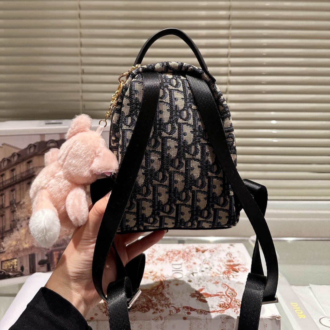 DOR KID'S MINI RIDER BACKPACK OBLIQUE JACQUARD BEIGE AND BLUE 15CM M1524PTZL M928