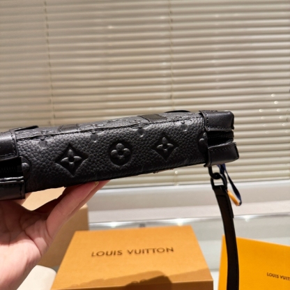 LV SOFT TRUNK WALLET MONOGRAM TAURILLON LEATHER BLACK 23CM M80224